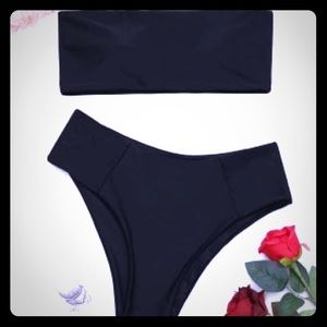 High Cut Bandeau Bathing Suit
